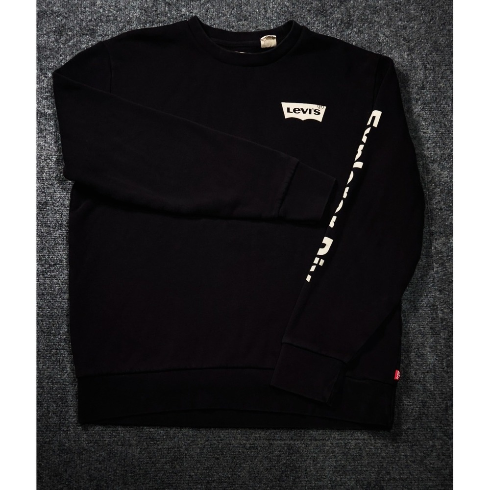 Levi's Men's Explorer Division Woodgrain Graphic Sweatshirt Black Size Small